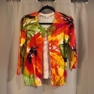 Joseph A. Colorful Floral Cardigan